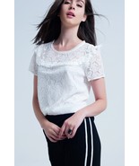 White Embroidered Blouse Shirt Top - $105.19 CAD