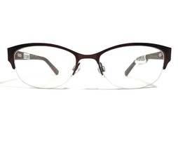 AN 176 COL 10 Eyeglasses Frames Leopard Print Brown Cat Eye Half Rim 52-... - $23.16