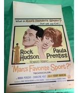 Mans Favorite Sport 1964 Movie Poster Window Card  60’s Comedy Rock Huds... - $566.51 MXN