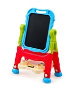 2-in-1 Kids Art Easel Double-Sided Magnetic Whiteboard Chalkboard Rotating - $111.42 CAD