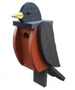 AMERICAN ROBIN BIRDHOUSE - Large Solid Wood Bird House Amish Handmade in... - $1,507.27 MXN