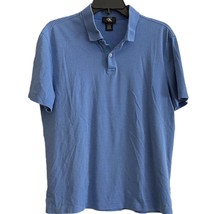 Calvin Klein M Medium Mens Polo Short Sleeve 1/4 Button V-neck Blue Striped - £8.16 GBP