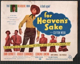 For Heaven&#39;s Sake 11&quot;x14&quot; Lobby Card Set Clifton Webb Joan Bennett - £72.50 GBP