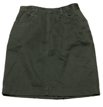 Vintage Gap Dark Olive Green Side Zip Zipper Knee Length Skirt Woman&#39;s S... - $15.73