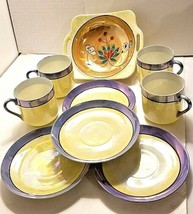 Lusterware JAPAN 9 PIECES Hand-Painted Trinket Dish w/Handles, 4 cups, 4... - $29.69