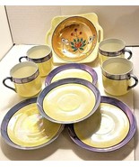 Lusterware JAPAN 9 PIECES Hand-Painted Trinket Dish w/Handles, 4 cups, 4... - £23.34 GBP