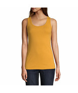 St. John&#39;s Bay Women&#39;s Scoop Neck Tank Top Size Large Zinnia Gold 100% C... - $222.58 MXN