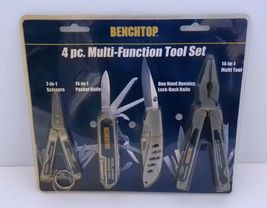 Multi Function 4 Pc. Tool Set Scissors, Pocket Knife, Pliers Lock Back K... - $21.95