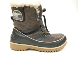 Sorel Women’s Tivoli II Boots Gray Suede Waterproof Faux Fur Lined Size 9.5 - £47.92 GBP