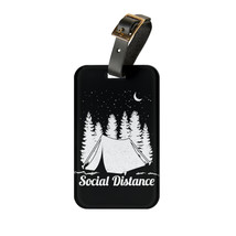 Personalised Acrylic Luggage Tag with Leather Strap - Custom Name Addres... - £17.29 GBP