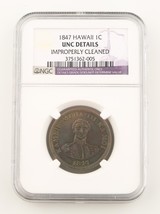 1847 Hawaii 1 Cent Coin UNC Details NGC Kamehameha 15 Berries Crosslet 4... - $1,311.61 CAD