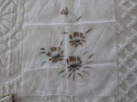 Specialty House COPPER METALLIC/GREY FLORAL on WHITE  Polyester SCARF-43... - $7.92