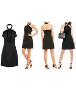 MICHAEL Michael Kors Women&#39;s Ruffled Velvet Trimmed Crepe Halter Dress, ... - £34.56 GBP