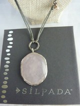 SILPADA Quartz Pink Soapstone Pearl Sterling “French Cabaret&quot; Necklace -... - £32.15 GBP