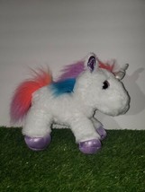 Aurora Sparkle Tales 10” White Unicorn Horse Stuffed Plush Mystical Glitter Eyes - £2.63 GBP