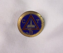C1914 ANTIQUE C.T.B. MASONIC BADGE EMBLEM PIN - $9.89