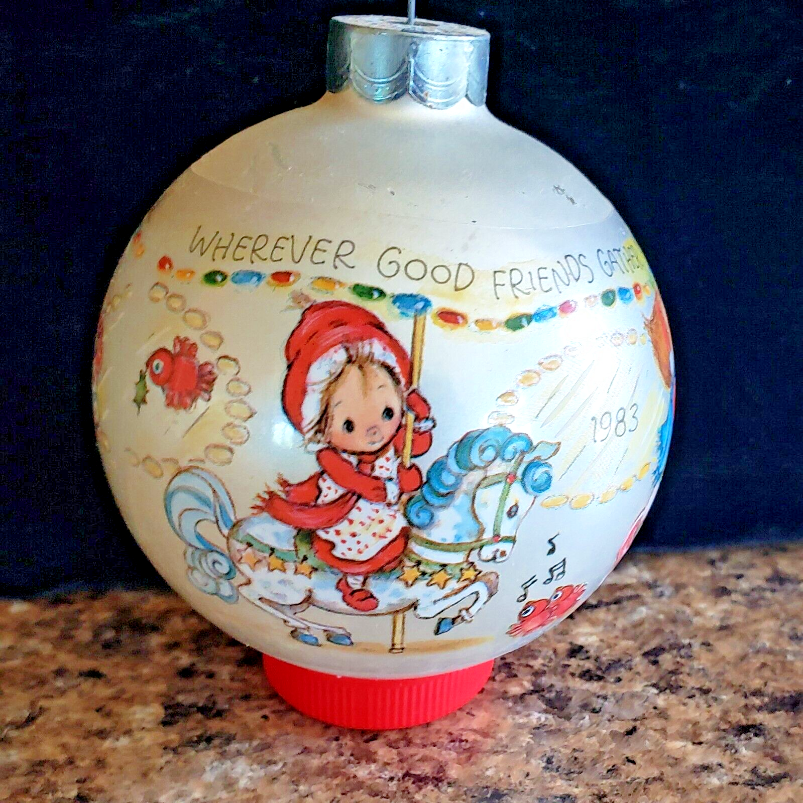 Primary image for 1983 Hallmark Betsey Clark Christmas Glass Ornament 11th in Series 3.25" No Box