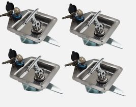 4 Trailer Door Latch T-Handle Lock Stainless Steel Keys Camper RV Truck ... - $37.01 CAD