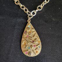 VTG 60's Sara Coventry Rhinestone Necklace Gold Tone Teardrop Sultana Co... - $14.84