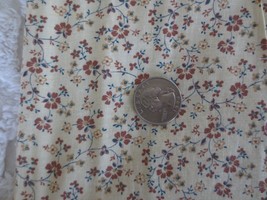 4012. Kessler Small Brown Floral Crafts, Quilting Cotton Fabric - 43&quot; X 1 Yd. - £3.13 GBP