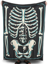 NEW Creepy Co. Beistle BARE BONES Skeleton Throw Blanket 60x44&quot; Horror Halloween - $34.60