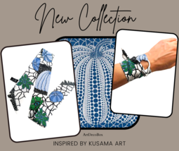 Painted Silk Bracelet, Wristscarf. Mini scarf, choker, hair ribbon by Kusama Art - £55.46 GBP