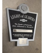 Vintage Chevrolet Legion of Leaders Dealer Sales Acheivement Award Plaqu... - $175.24 CAD