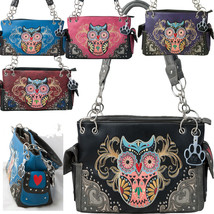 Owl Handbag Western Concealed Carry Purse Shoulder Bag For Women Colorfu... - £39.14 GBP