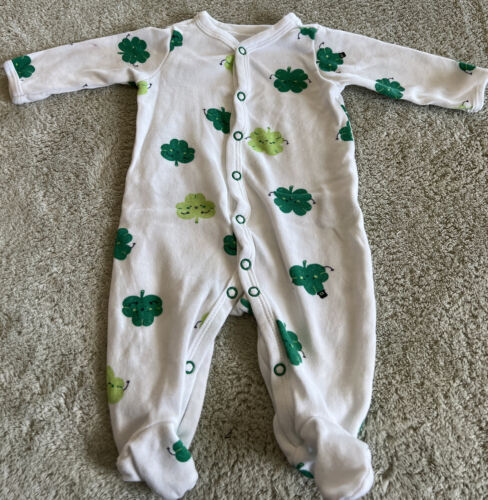 Primary image for Carters Boys White Green Shamrock St Patricks Day Long Sleeve Pajamas 3 Months