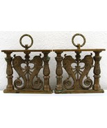Matched Pair of Antique French Dolphins with Columns Bronze Wall Art Pla... - $546.58 CAD