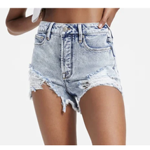 Good American BOMBSHELL Denim Cut-off Jean Shorts | Sz 6 / 28 | NWT $99 - £58.68 GBP