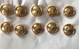Lot of 10 USSR Navy Uniform Gold tone Metal Buttons 14 mm Anchor with Rope - $6.56