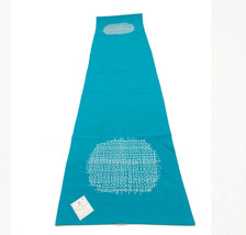 Saro Lifestyle Spice Collection Turquoise Cotton Table Runner 16x72 inches - $19.79