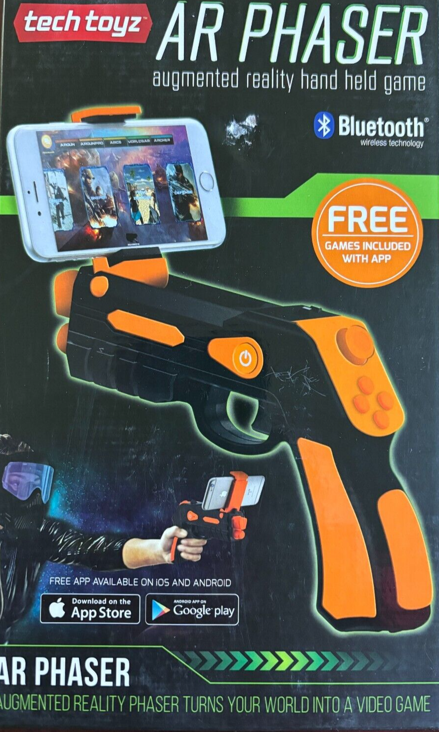 tech toyz AR Phaser Augmented Reality Hand Held Game Bluetooth Use With ... - $13.85
