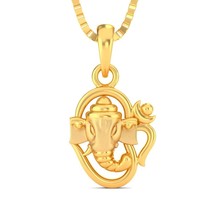 22KT Yellow Gold Pendant GAJANAN / GANESH LORD / INDIAN RELIGIOUS STYLE - £230.96 GBP