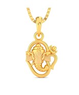 22KT Yellow Gold Pendant GAJANAN / GANESH LORD / INDIAN RELIGIOUS STYLE - £229.02 GBP