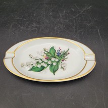 Vintage SC Limoges France Oval Ashtray Trinket Tray Souvenir Lily Of The... - $19.79