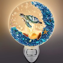 Vintage Seashell Night Light - Plug-In Turtle Decor For Bedroom, Bathroo... - £23.59 GBP