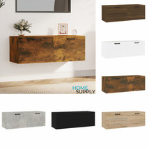 Modern Wooden Wall Mounted Floating Storage TV Cabinet Unit With 2 Compartments - £49.47 GBP+
