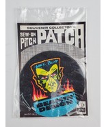 Vintage Sew-on cloth Patch Frankenstein Monster Beamin&#39; Demon Flames Neo... - £18.65 GBP