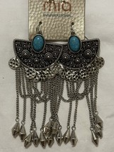 Mia Inspirations Dangle Turquoise Earrings Bohemian Style Jewelry - £7.59 GBP