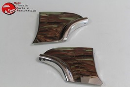 1956 Chevy Rear Fender Skirt Trim Stainless Steel Scuff Pads Pair New - £25.94 GBP