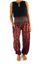 Burgundy PEACOCK Women Boho Pants Hippie Pants Yoga Pants - £14.38 GBP