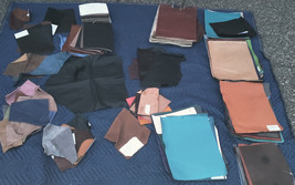 30 + LBS Scrap Leather Samples Craft DIY Asst Colors, Sizes up to 12&quot; X 15&quot; - £119.61 GBP