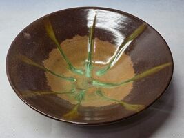 Vintage FOSTER POTTERY 9¾&quot; Round Glazed Deco Vegetable Serving Bowl - SI... - $39.53 CAD