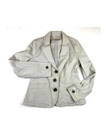 LL Bean Blazer Womens Size 4 Tan Khaki Button Jacket Workwear Dresswear ... - $19.66 CAD