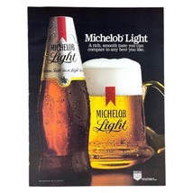 Michelob Light Print Ad 1983 8.25x11” Vintage 80s Beer Alcohol Anheuser Busch - £11.93 GBP