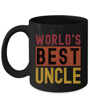 Worlds Best Uncle Coffee Mug Vintage Black Cup Retro Birthday Christmas ... - £14.82 GBP+