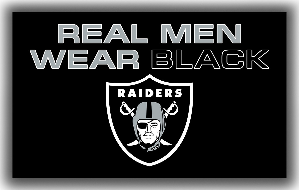 Las Vegas Raiders Football Team Memorable Flag 90x150cm3x5ft Real Men Wear Black - $14.55