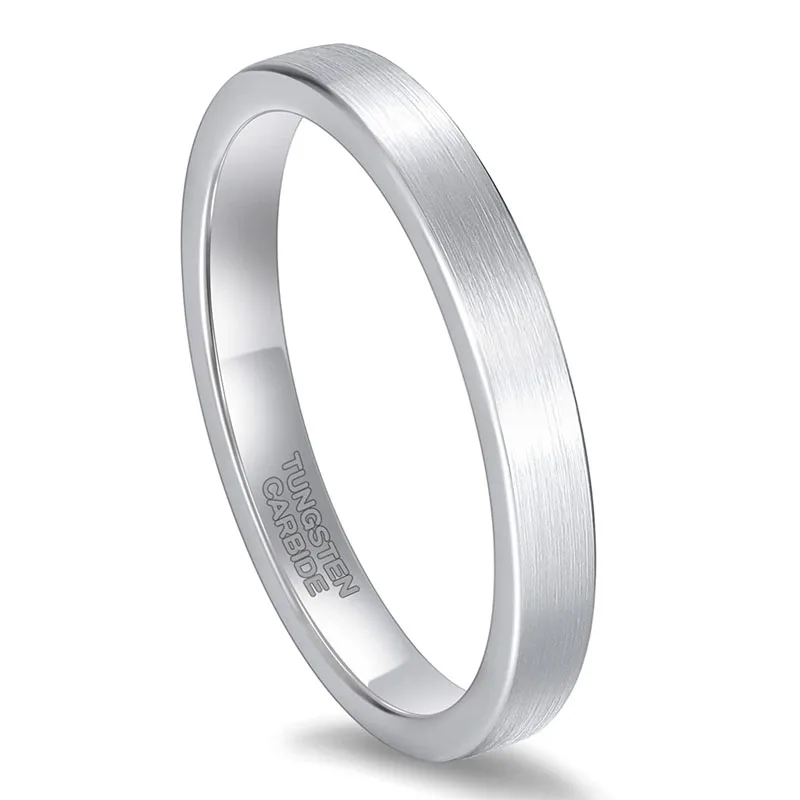 Rose Gold/Silver Color Ring Brushed Wedding Band 3mm 5mm for Women Tungsten Ring - $25.31